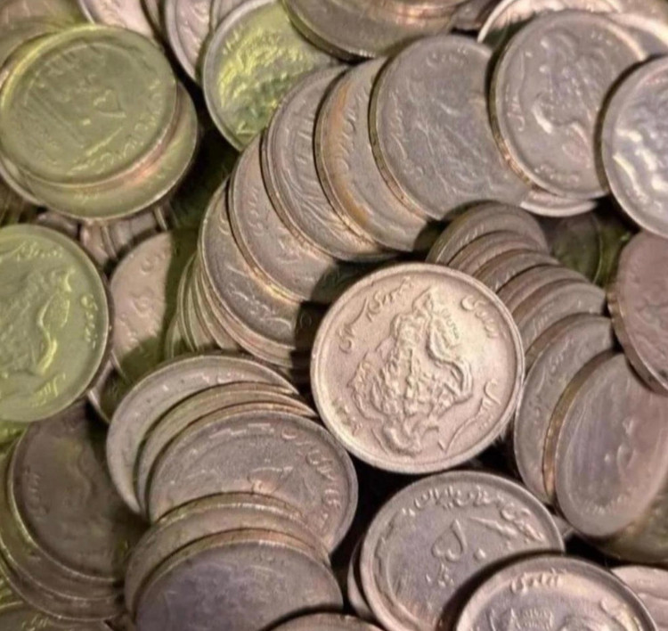 سکه ۵ تومانی مسی کارکرده تمیز خاص و کمیاب پک ۵ عددی